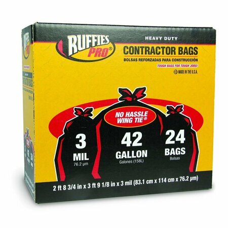 RUFFIES PRO CONTRACTOR BAG BLK 42GAL 1124887